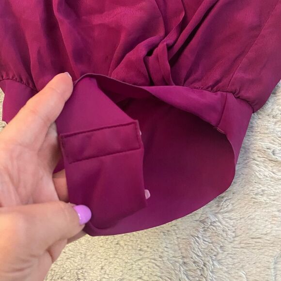 Pinko viscose bodysuit purple blouse , size 2 - Picture 9 of 14